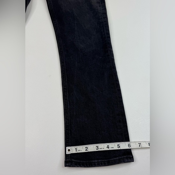 Agolde Riley Button Fly High Rise Crop Straight Black Jeans Size 24 - Picture 13 of 15